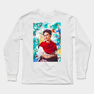 Frida Kahlo Colorful Long Sleeve T-Shirt